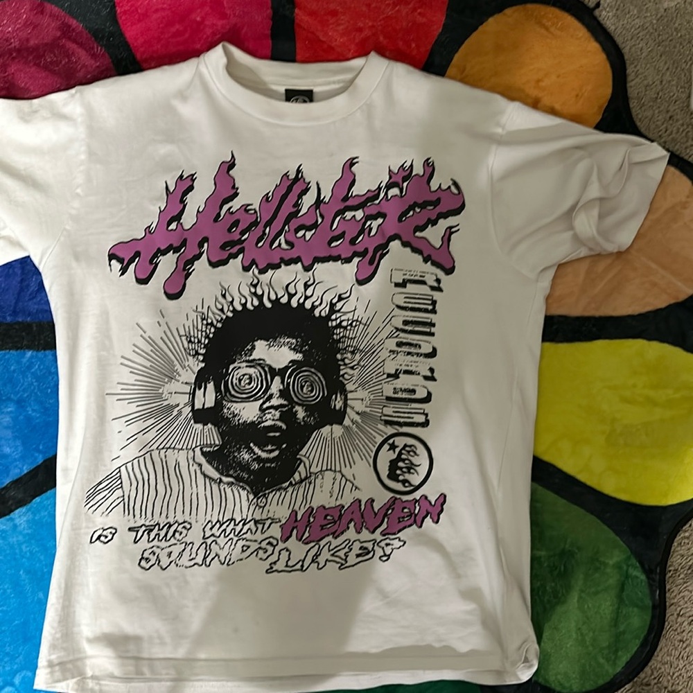 Size:small hellstar is this what heaven sounds like tee cheap trying to get rid